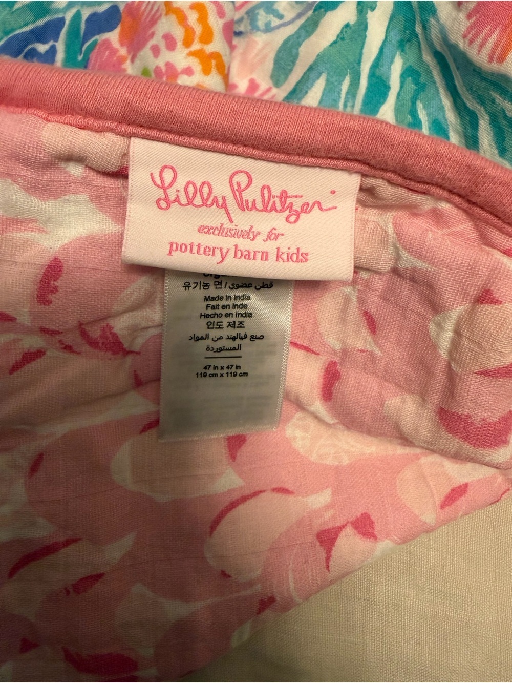 Lilly Pulitzer Pink Multicolor Kids Blanket - Picture 3 of 4